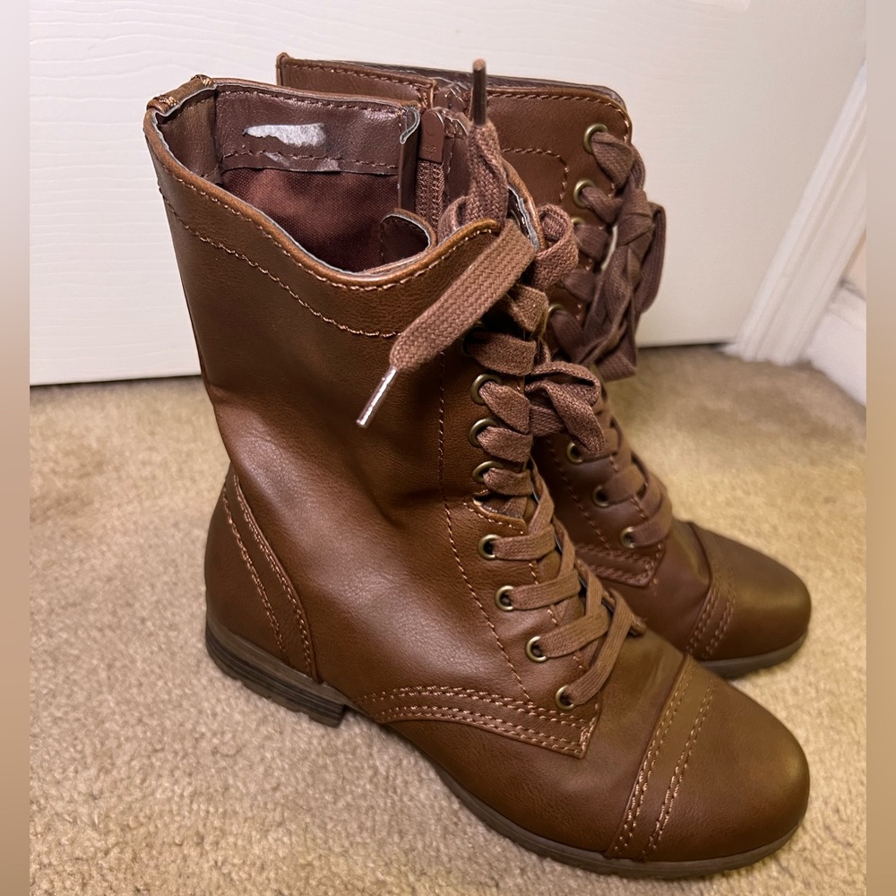 Time and Tru Brown Combat Boots